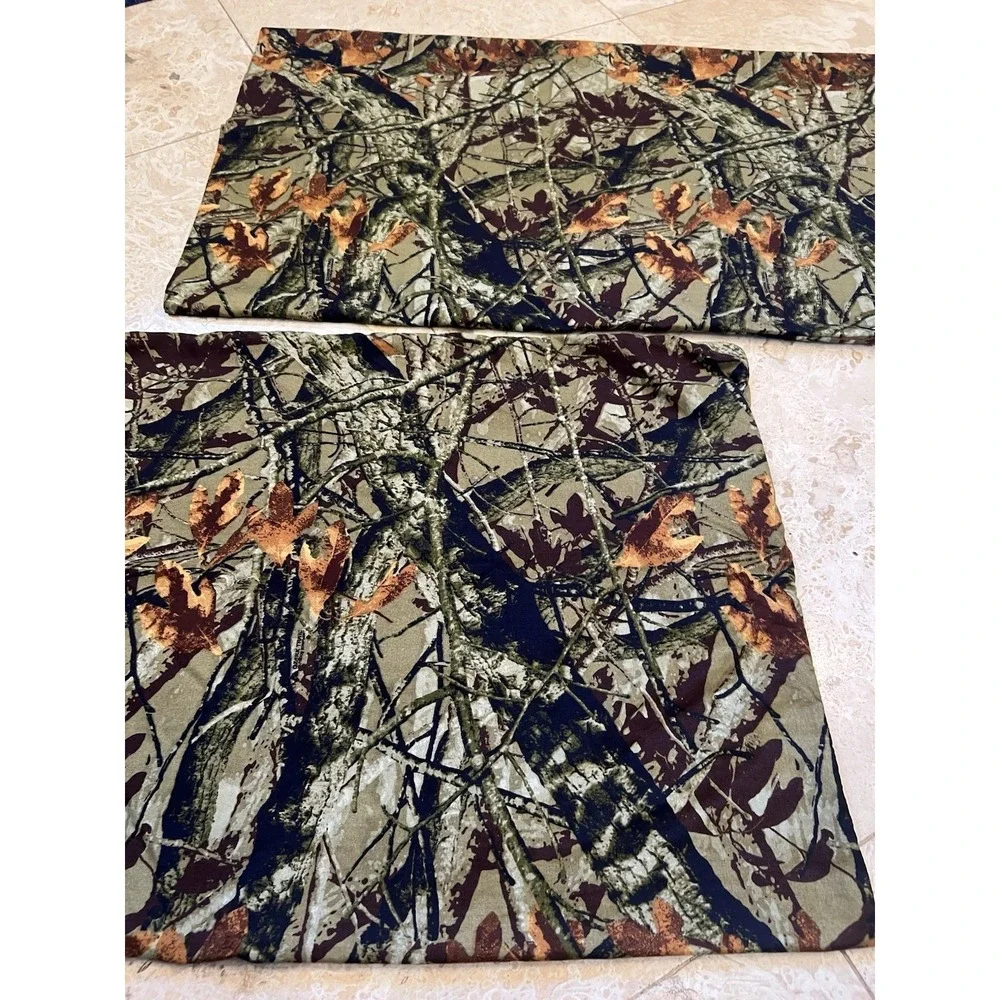 Mossy Oak Break-Up Camo Fabric Panels Set of 2 Hunting Print Cotton 19x30